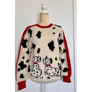 VTG Berek By Lisa Nichols Women’s Sweater Dalmatian Dogs Spots Multi Size Small